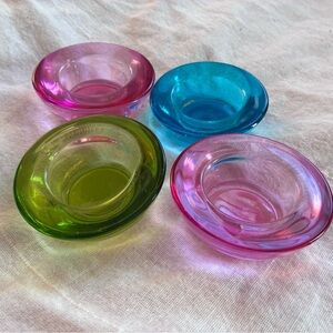 Y2K 2000’s Era Colorful Glass Votive Candle Tealight Holder Set Pink Blue Green